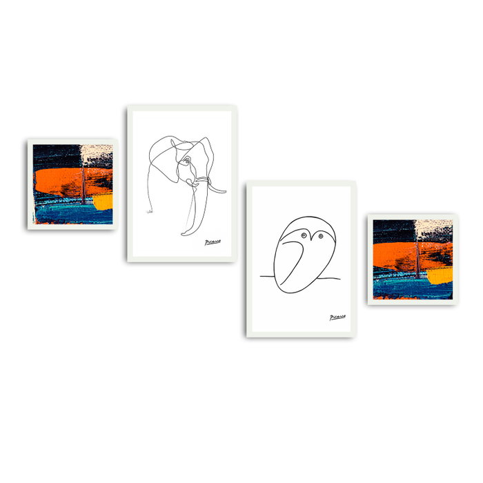Wallity Cuadro Decorativo de 4 Piezas en MDF Multicolor